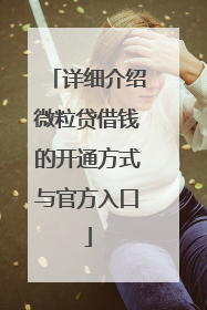 详细介绍微粒贷借钱的开通方式与官方入口