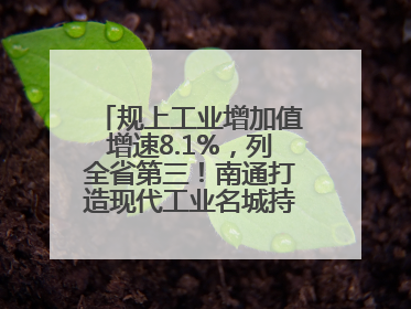 规上工业增加值增速8.1%，列全省第三！南通打造现代工业名城持续加力