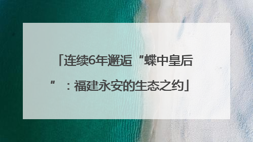 连续6年邂逅“蝶中皇后”：福建永安的生态之约