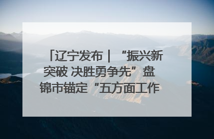 辽宁发布｜“振兴新突破 决胜勇争先”盘锦市锚定“五方面工作”力争全年地区生产总值增长5.5%左右
