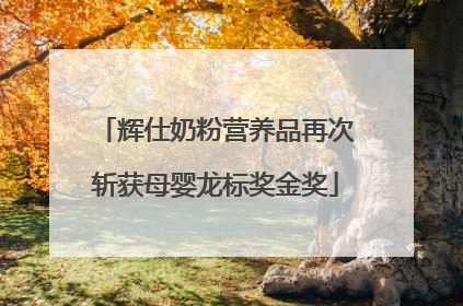 辉仕奶粉营养品再次斩获母婴龙标奖金奖