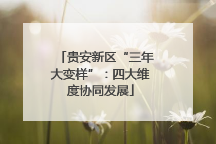 贵安新区“三年大变样”：四大维度协同发展