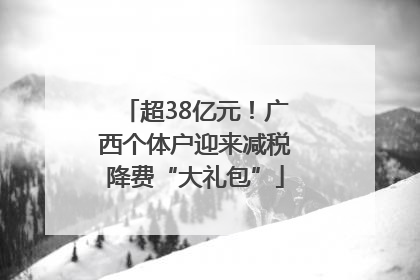 超38亿元！广西个体户迎来减税降费“大礼包”