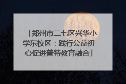 郑州市二七区兴华小学东校区：践行公益初心促进普特教育融合