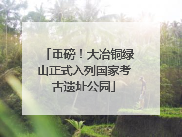 重磅！大冶铜绿山正式入列国家考古遗址公园