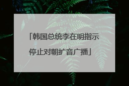 韩国总统李在明指示停止对朝扩音广播
