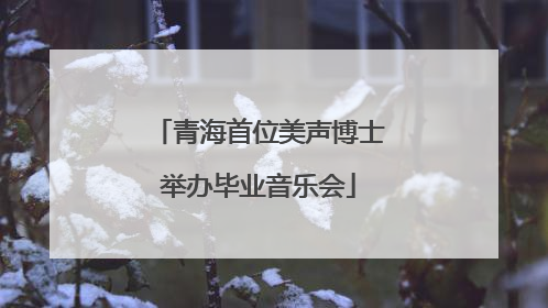 青海首位美声博士举办毕业音乐会