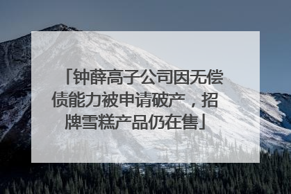 钟薛高子公司因无偿债能力被申请破产，招牌雪糕产品仍在售