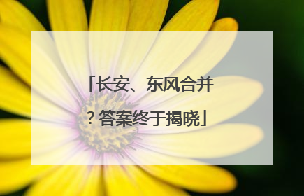 长安、东风合并？答案终于揭晓