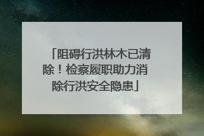 阻碍行洪林木已清除！检察履职助力消除行洪安全隐患