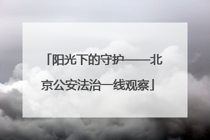 阳光下的守护——北京公安法治一线观察