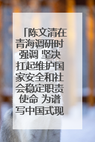 陈文清在青海调研时强调 坚决扛起维护国家安全和社会稳定职责使命 为谱写中国式现代化青海篇章贡献政法力量