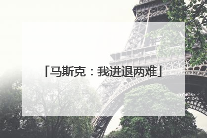 马斯克：我进退两难
