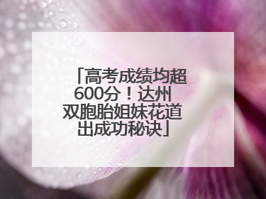 高考成绩均超600分！达州双胞胎姐妹花道出成功秘诀