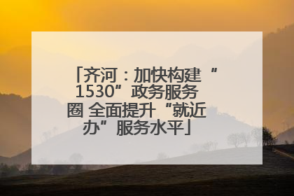 齐河：加快构建“1530”政务服务圈 全面提升“就近办”服务水平