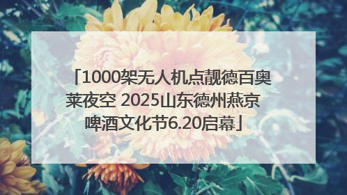 1000架无人机点靓德百奥莱夜空 2025山东德州燕京啤酒文化节6.20启幕