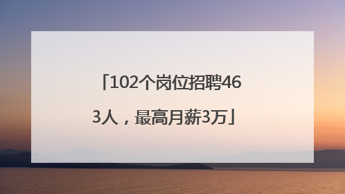 102个岗位招聘463人,最高月薪3万