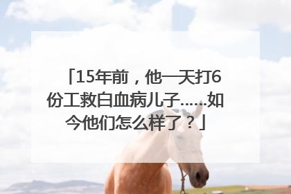 15年前，他一天打6份工救白血病儿子……如今他们怎么样了？
