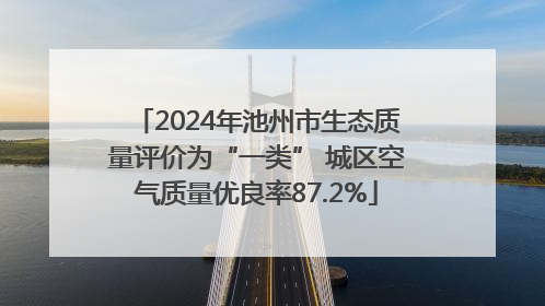 2024年池州市生态质量评价为“一类” 城区空气质量优良率87.2%