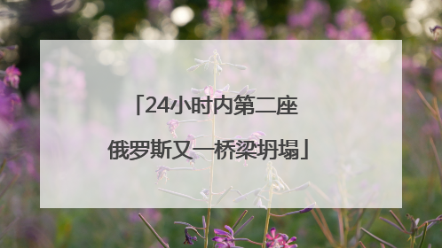 24小时内第二座 俄罗斯又一桥梁坍塌