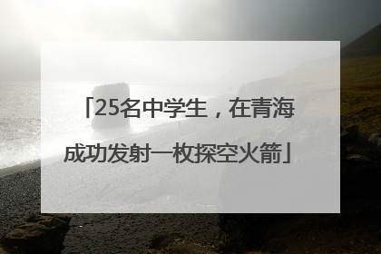 25名中学生，在青海成功发射一枚探空火箭