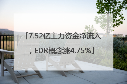 7.52亿主力资金净流入，EDR概念涨4.75%